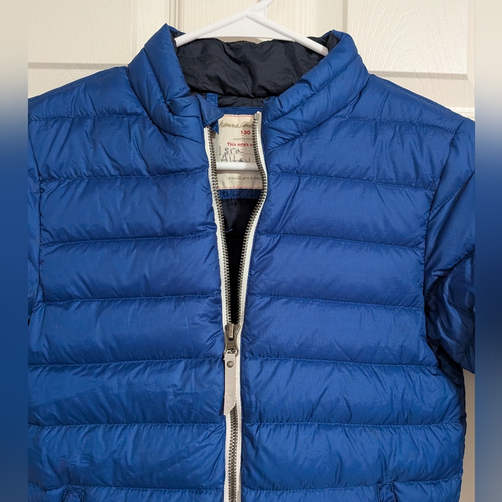 Hannah Andersson 130cm US 8 Down Puffer Coat Blue Down And Feathers - Picture 3 of 8